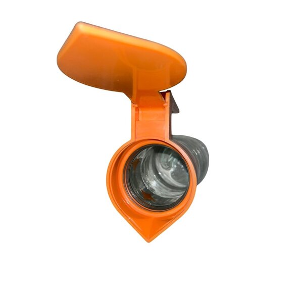 Vintage Anchor Hocking Juice Pitcher 1 Qt MCM Atomic Starburst Orange Lid Used - Picture 9 of 14